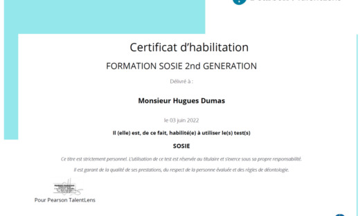 Test SOSIE : Un axe de développement des équipes - Certificat SOSIE Pearson